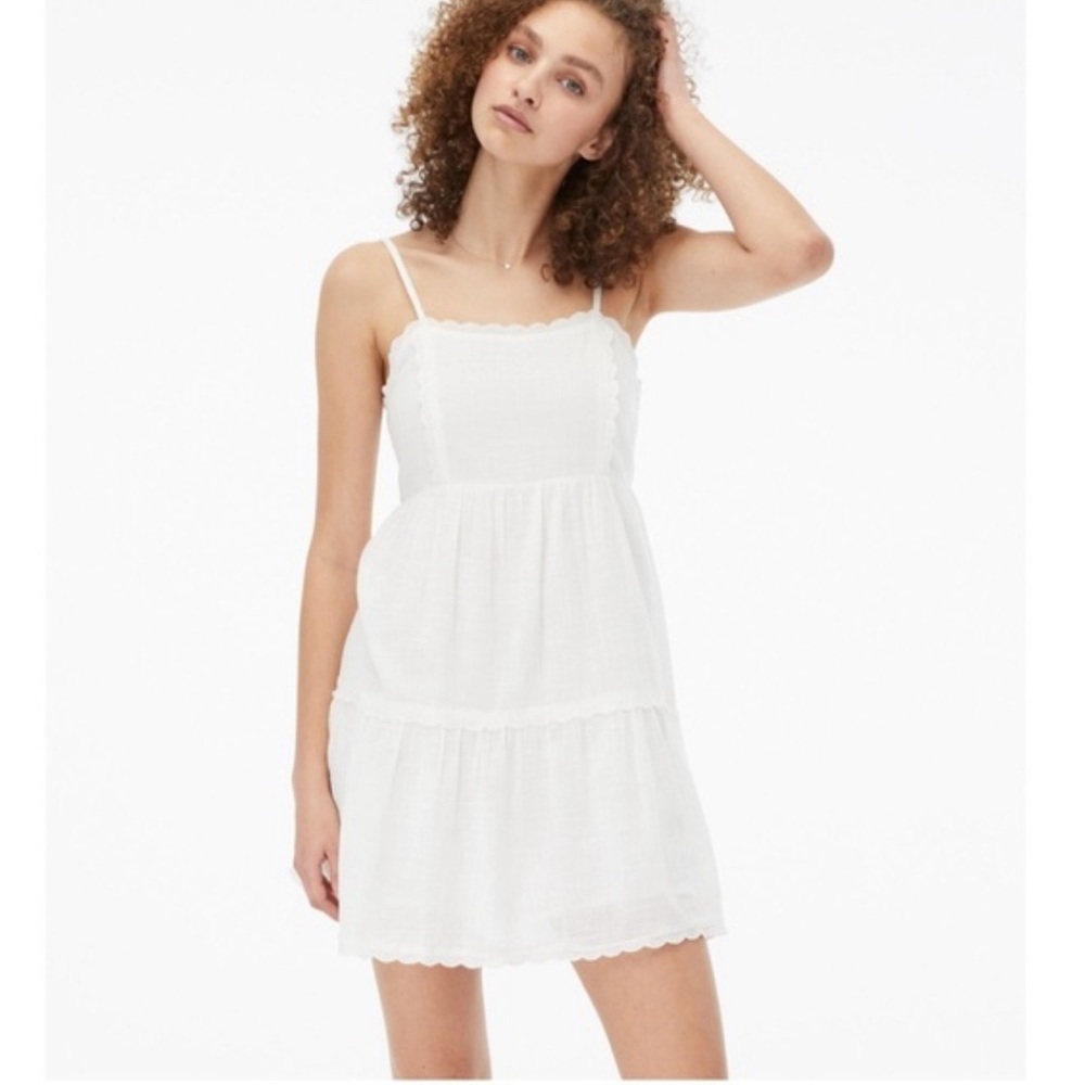 Aeropostale Tiered Babydoll White Boho Dress Size Medium